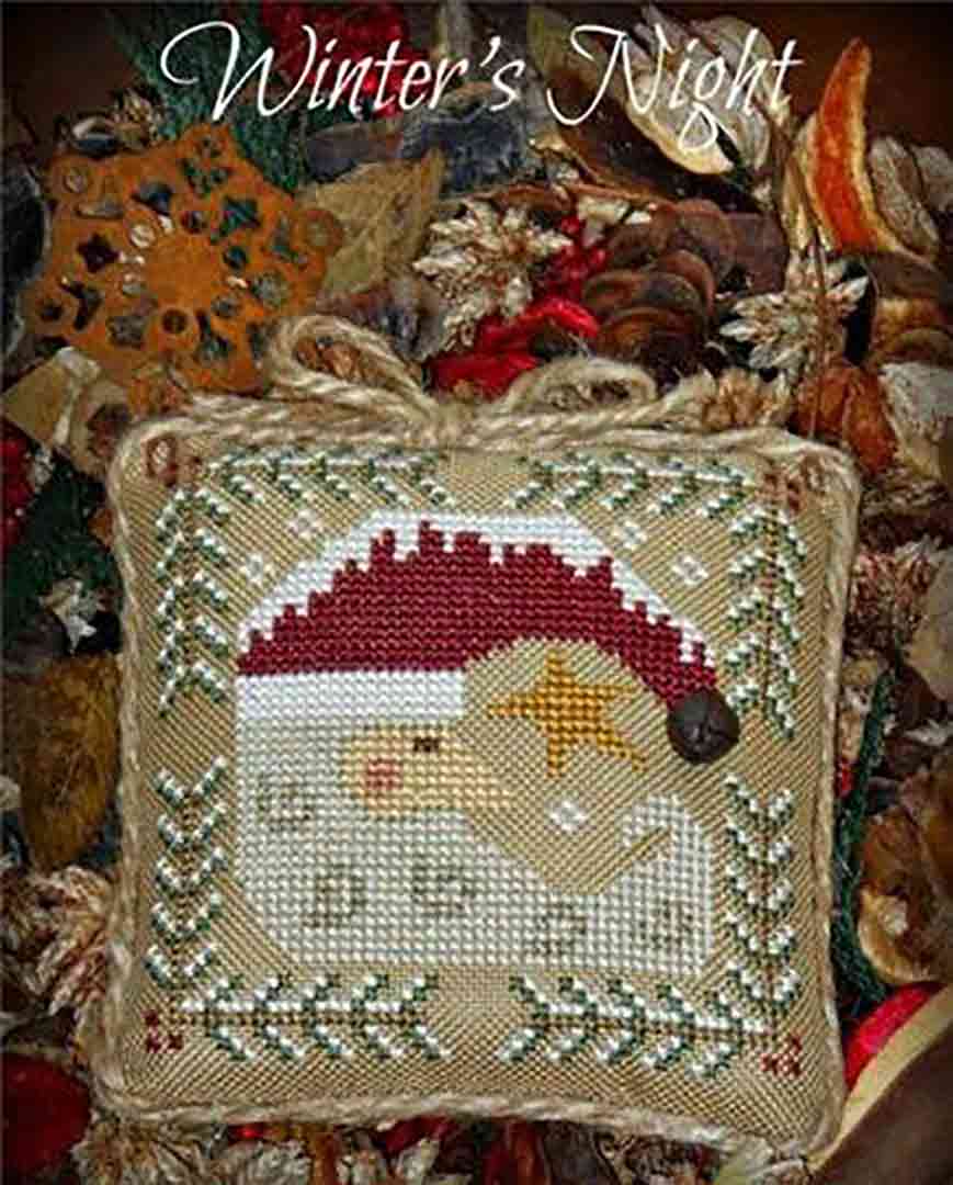 A stitched preview of the counted cross stitch pattern Winter's Night by The Woolly Ewe