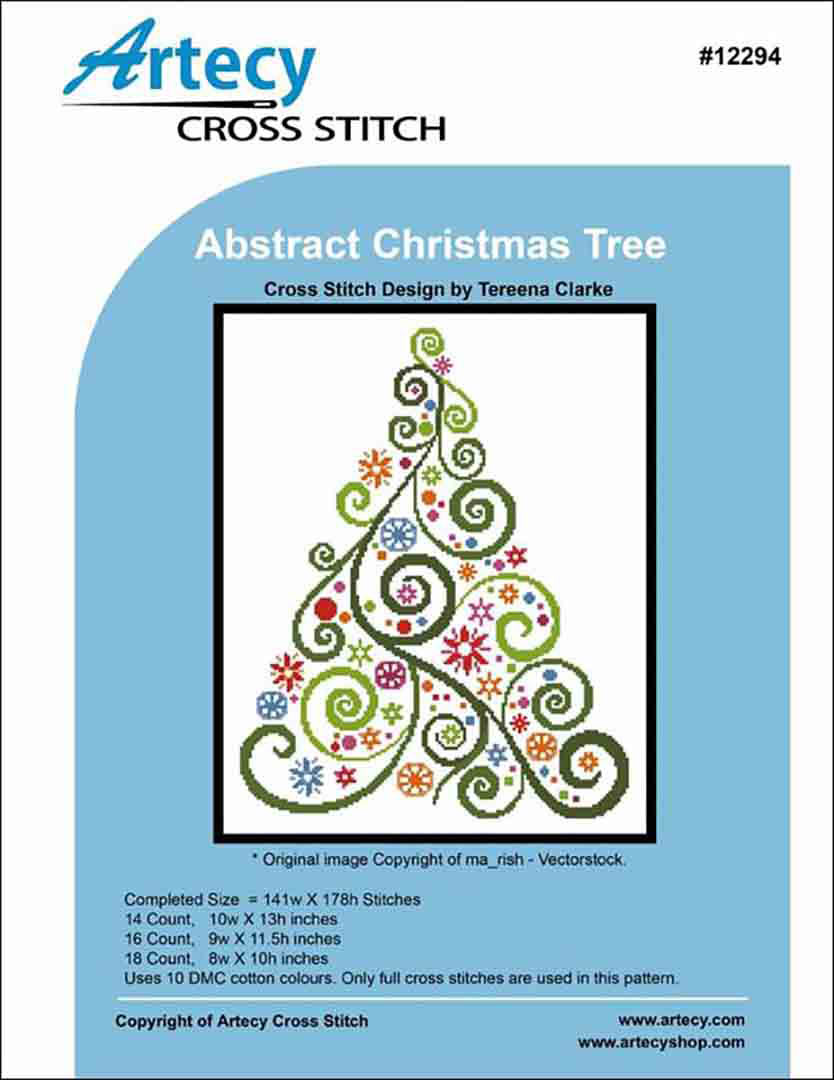 An of image of the cover of the counted cross sitch pattern Abstract Christmas Tree by Artecy