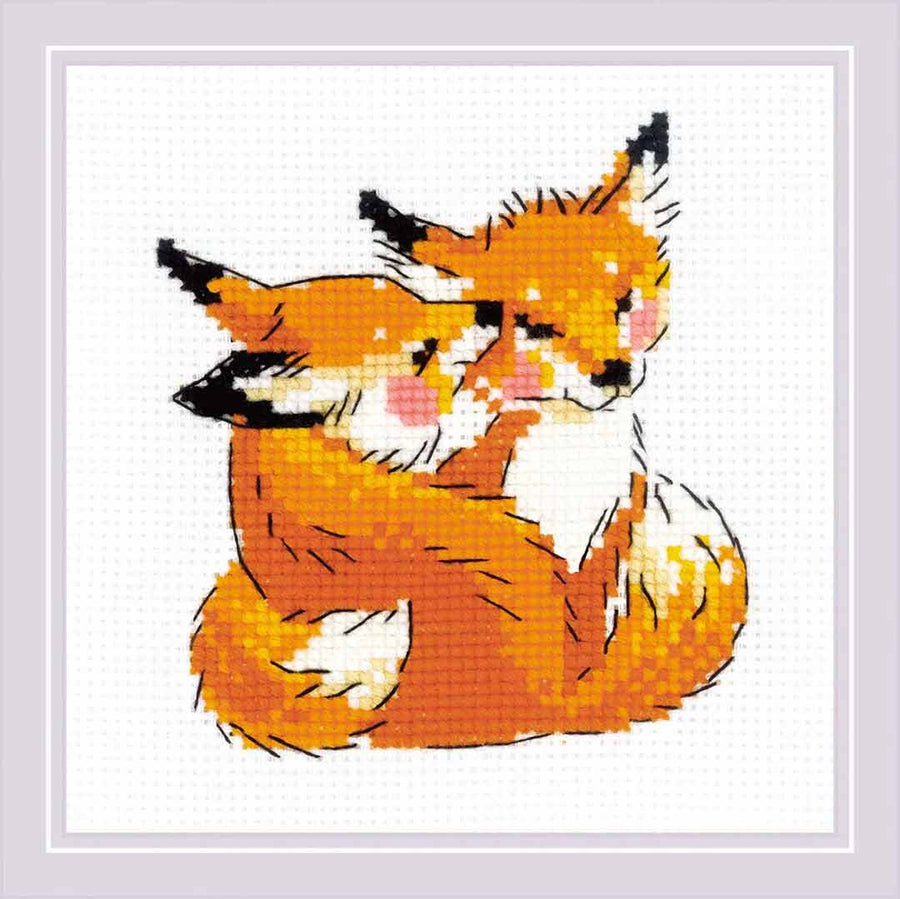 A stitched preview of Amore Mio Counted Cross Stitch Kit