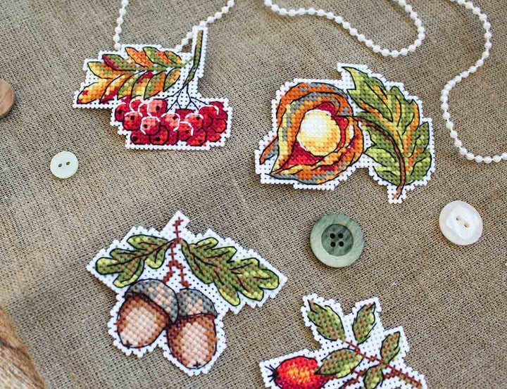 Autumn Gifts Counted Cross Stitch Magnet Kit