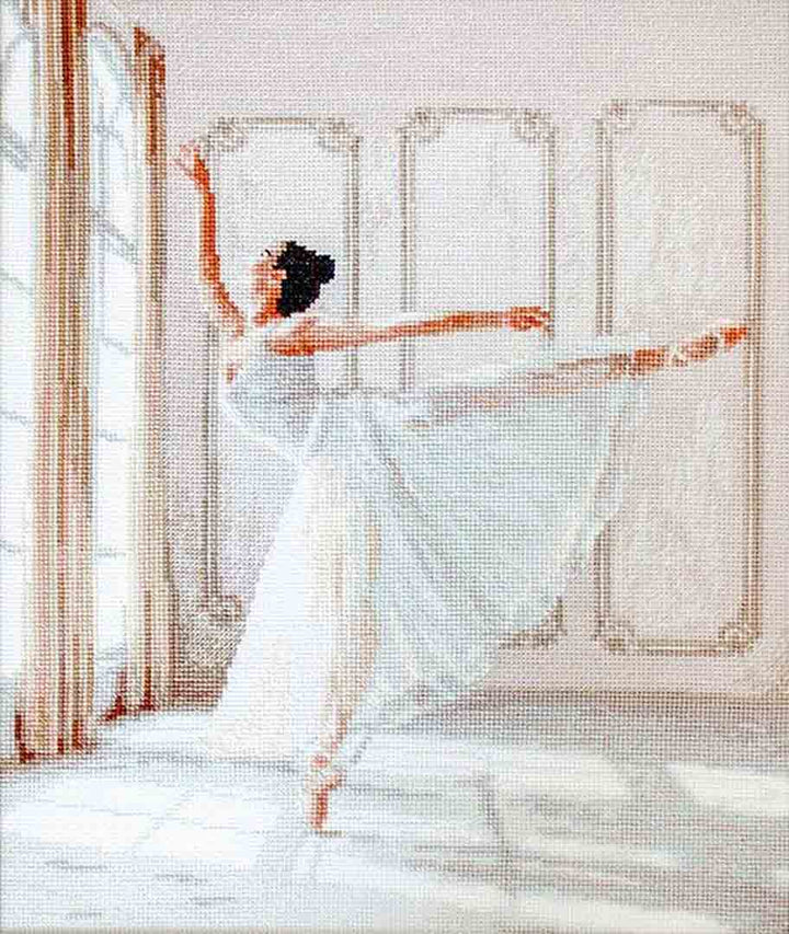Stitched preview of Ballerina Counted Cross Stitch Kit