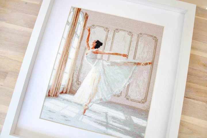 Stitched preview of Ballerina Counted Cross Stitch Kit