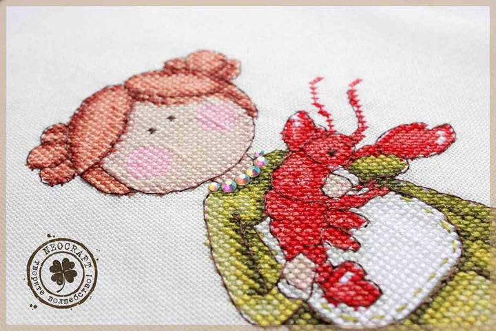 Stitched preview of Cancer Counted Cross Stitch Kit