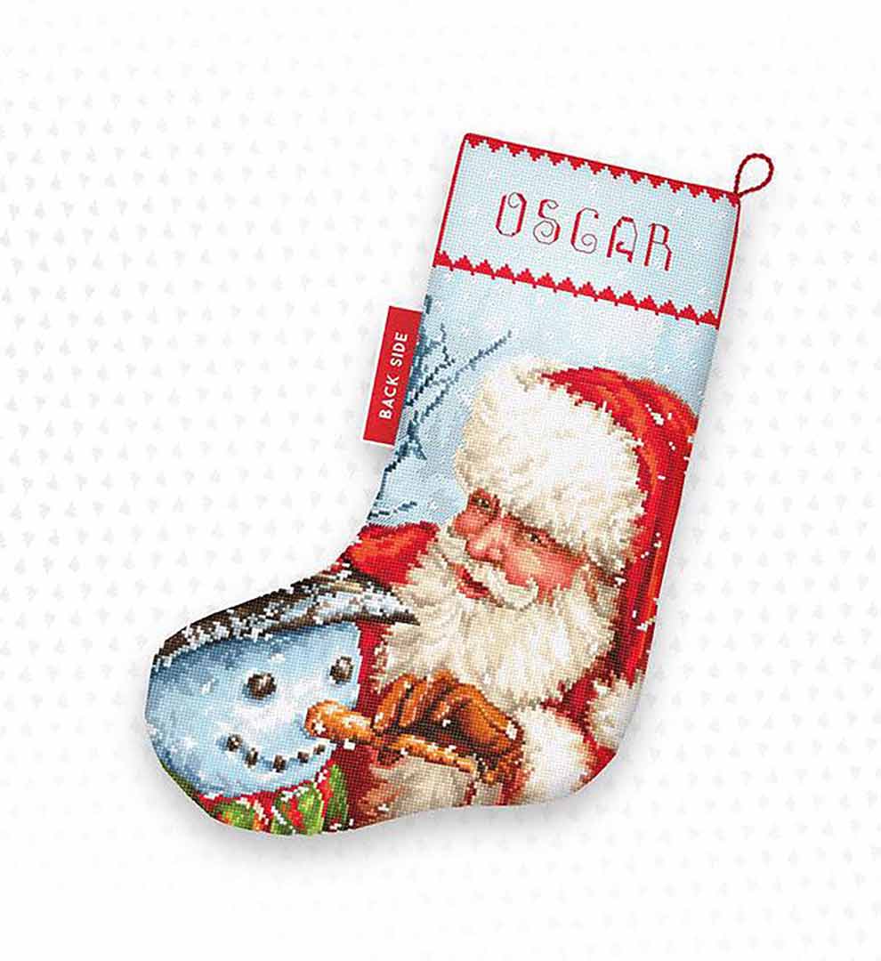 Stitched preview of Christmas Stocking Counted Cross Stitch Kit