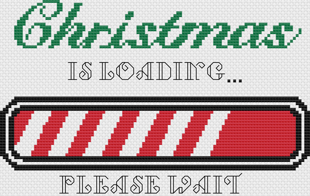 Christmas Is Loading: Free Printable Counted Cross Stitch Pattern