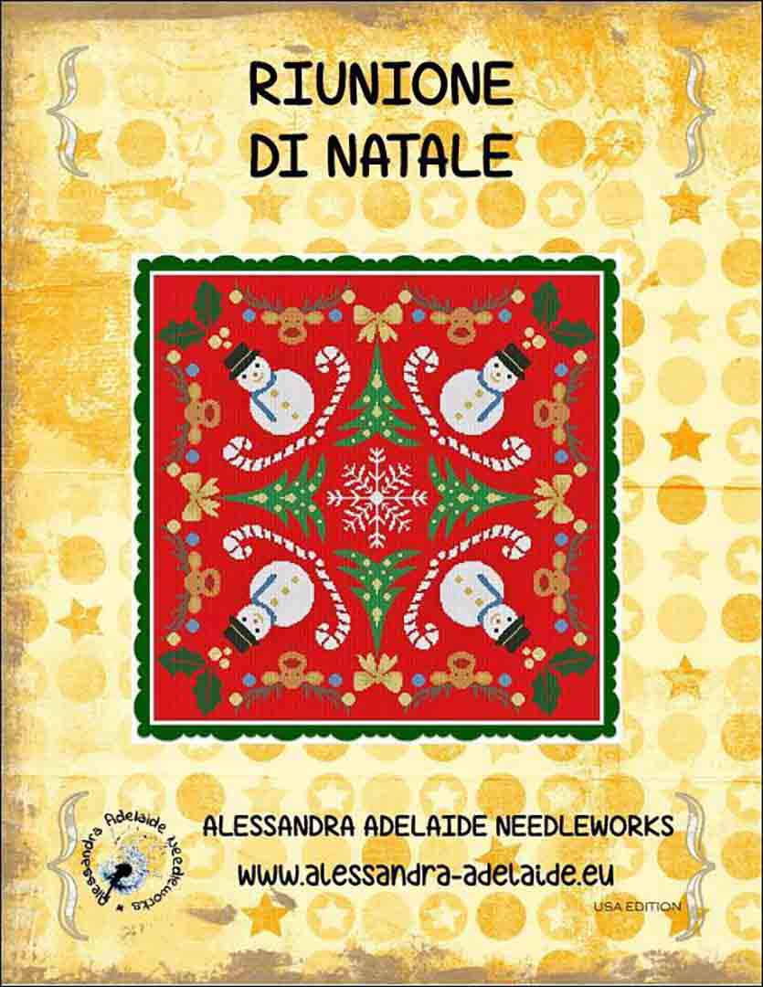 Image of the cover of Riunione Di Natale (Christmas Meeting) counted cross stitch pattern by Alessandra Adelaide Needleworks