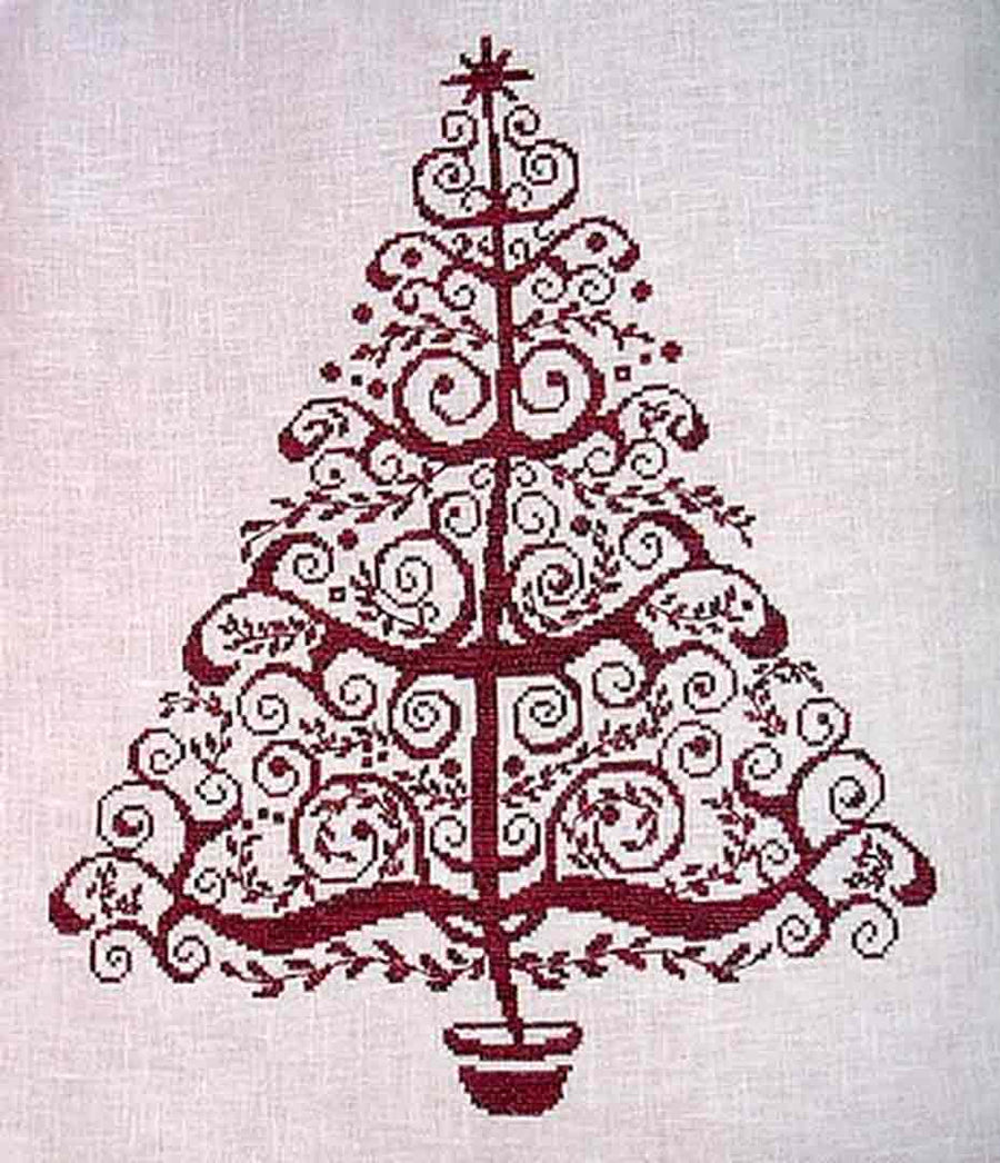A stitched preview of the counted cross stitch pattern Christmas Tree 13 by Alessandra Adelaide