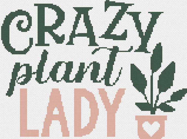 Plant Lady: Counted Cross Stitch Pattern and Kit