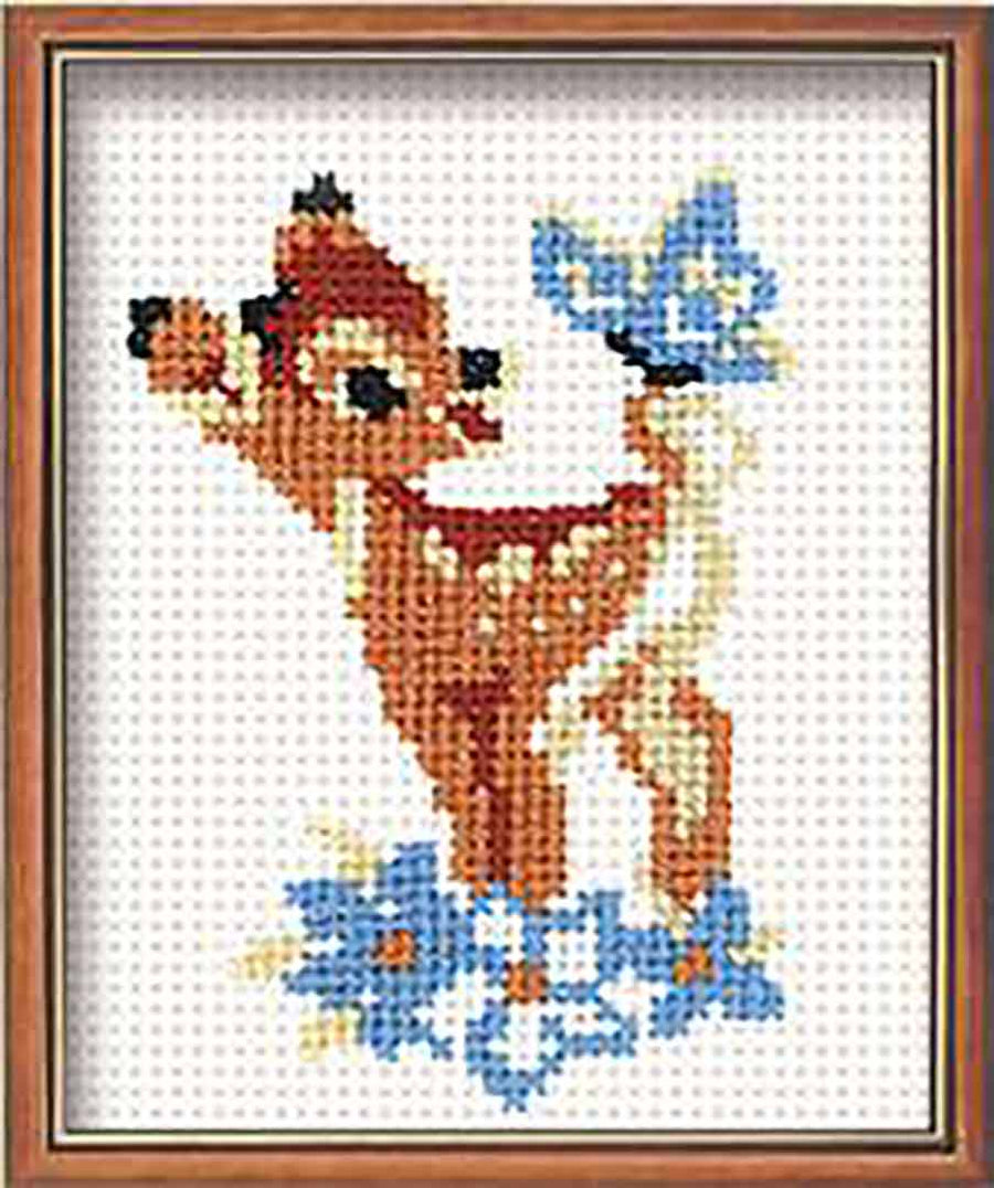 A stitched preview of Doe Counted Cross Stitch Kit