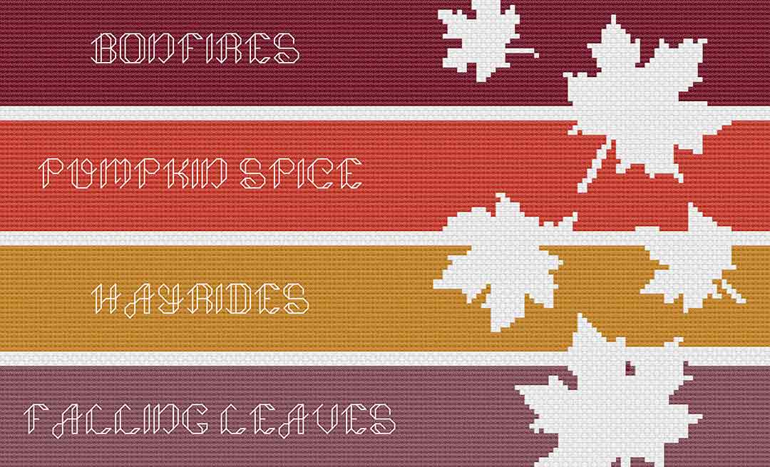 Fall Colours: Counted Cross Stitch Pattern and Kit