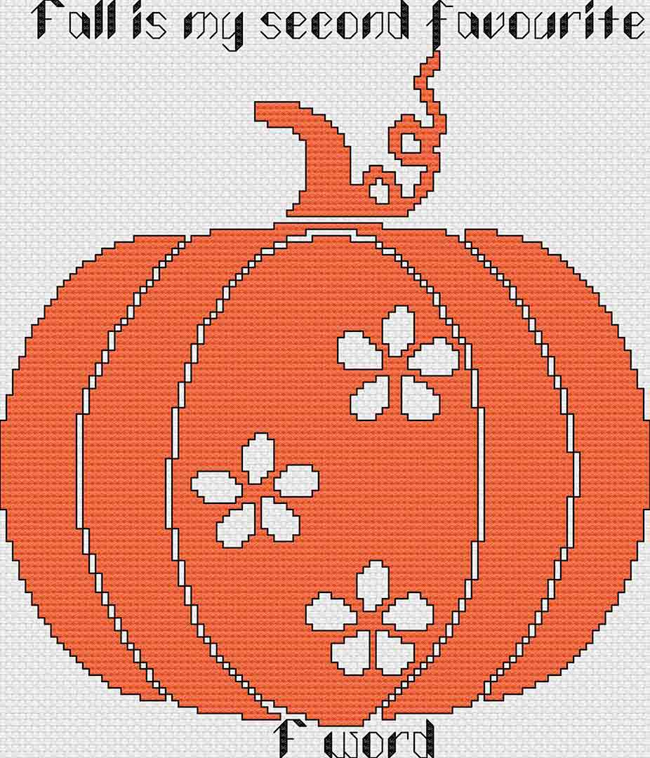 A stitched preview of the counted cross stitch pattern Fall Is by Stitch Wit