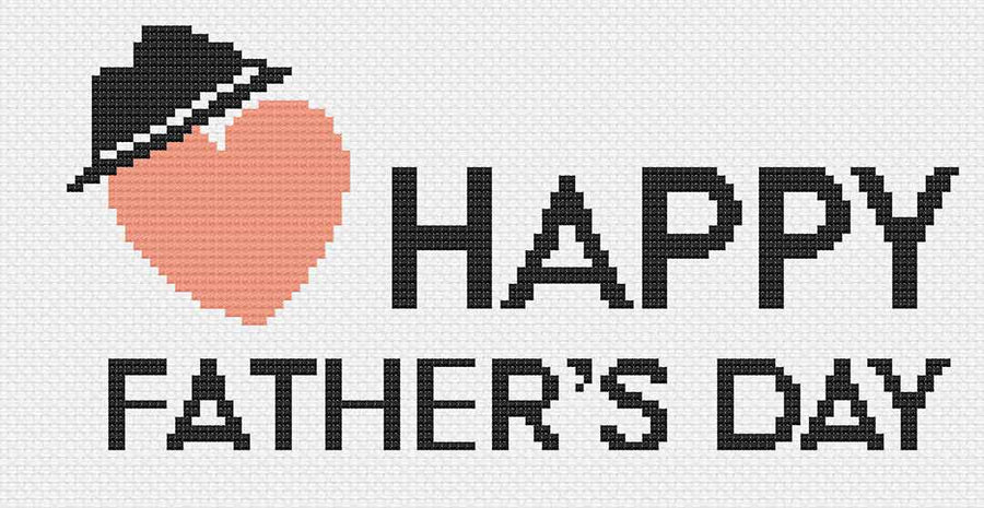 Image of stitched preview of "Father's Day 2022" a free counted cross stitch pattern by Stitch Wit