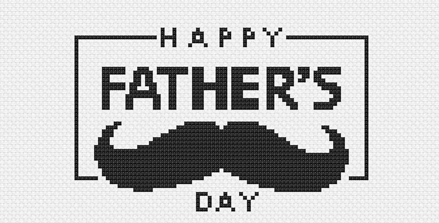 Image of stitched preview of "Father's Day 2021" a free counted cross stitch Pattern by Stitch Wit