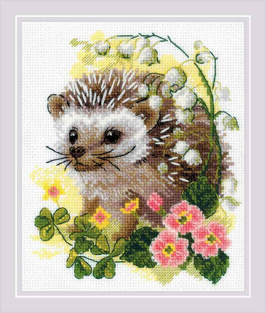 A stitched preview of Forest Dweller Counted Cross Stitch Kit