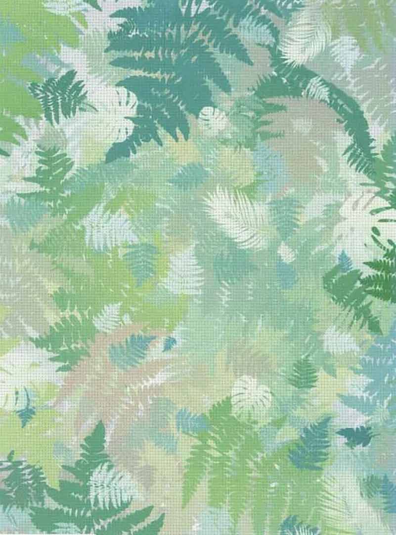 Image of Designer Printed 14ct Aida Cloth - Forest Leaves