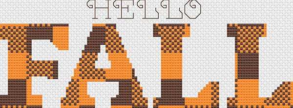 A stitched preview of the free counted cross stitch pattern Hello Fall 2024 by Stitch Wit