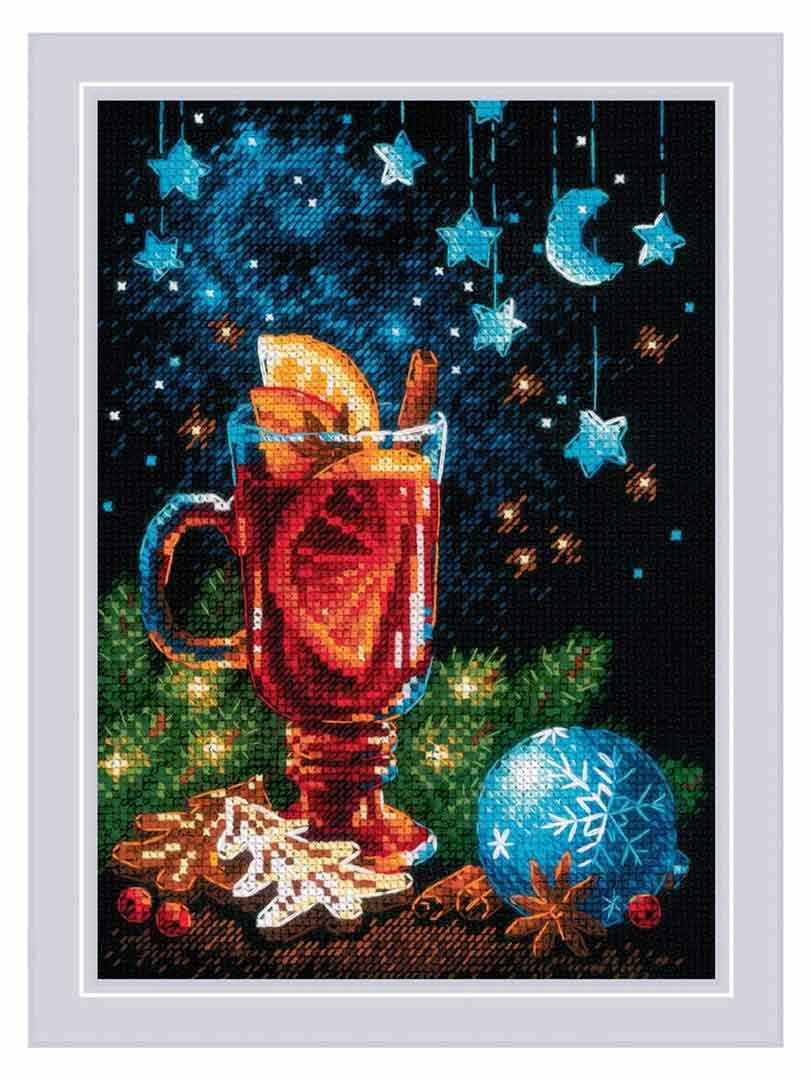 A stitched preview of Holiday Flavour Counted Cross Stitch Kit