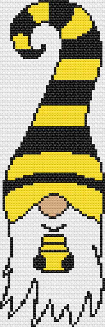 A stitched preview of Honey Gnome: Free Printable Counted Cross Stitch Pattern