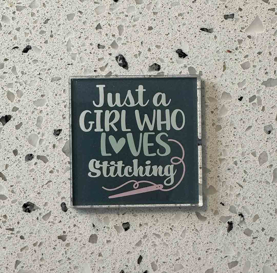 An image of the "Just a Girl" Needle Minder