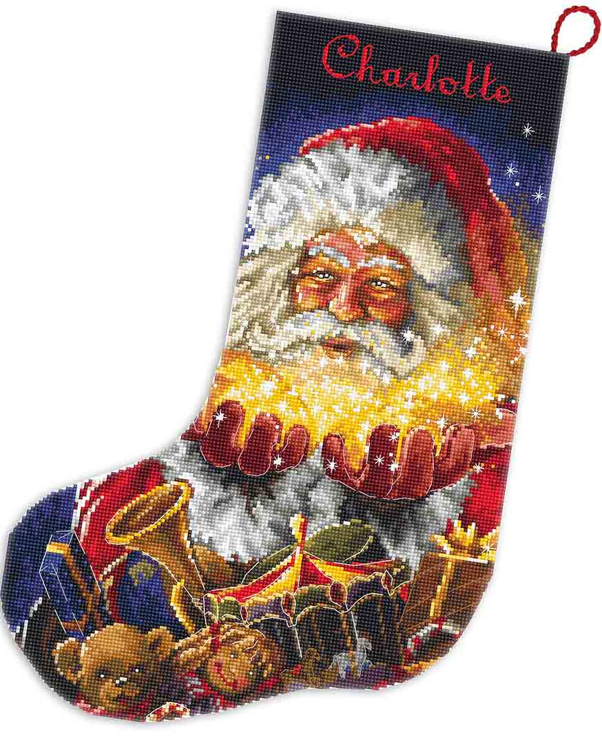 Stitched preview of Christmas Miracle Stocking Counted Cross Stitch Kit