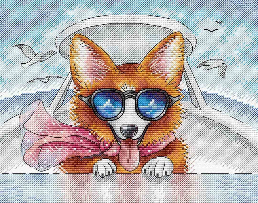 Stitched preview of Living In Style Counted Cross Stitch Kit