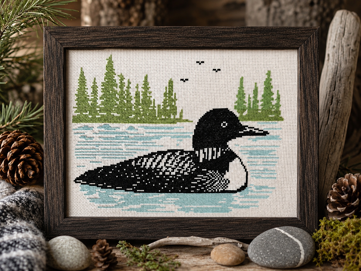 Loon: Counted Cross Stitch Pattern and Kit