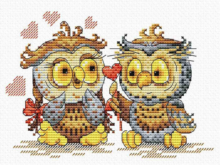 Stitched preview of Love Is In The Air! Counted Cross Stitch Kit