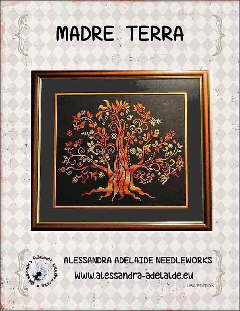 An image of the cover of the counted cross stitch pattern Madre Terra by Alessandra Adelaide