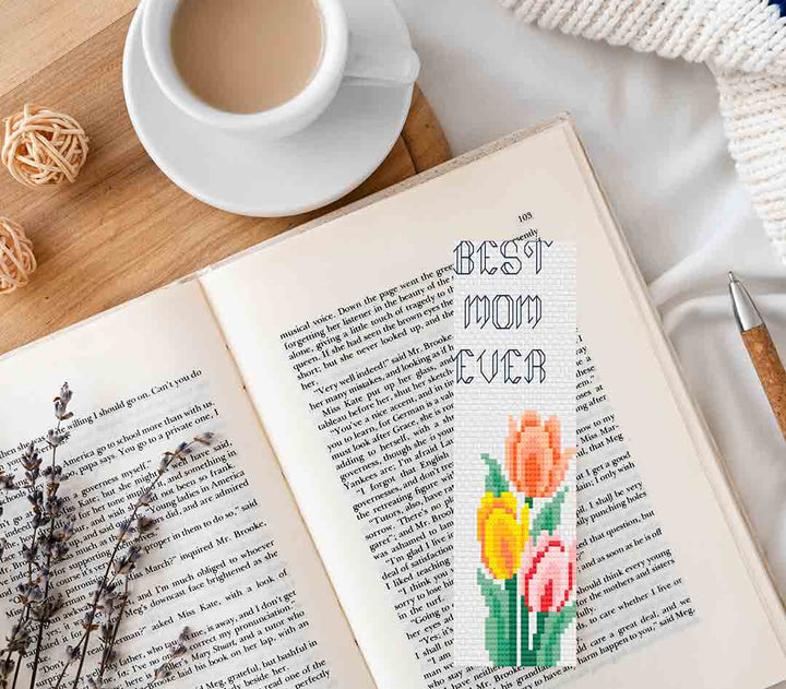 Mom's Bookmark: Free Printable Counted Cross Stitch Pattern