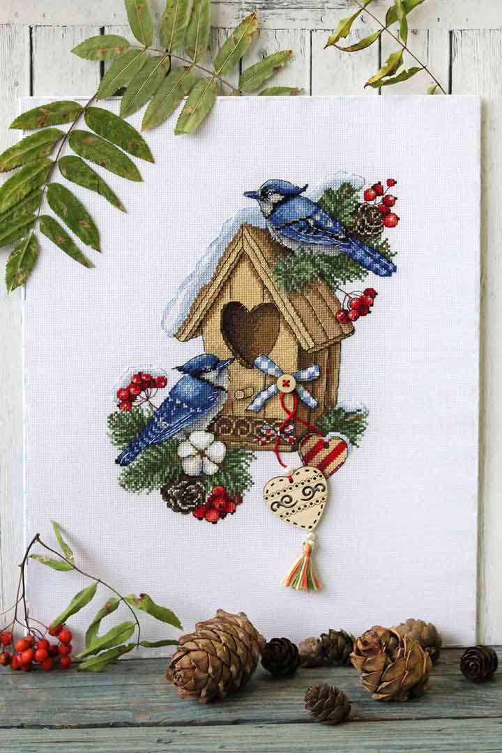 Stitched preview of New Home Counted Cross Stitch Kit