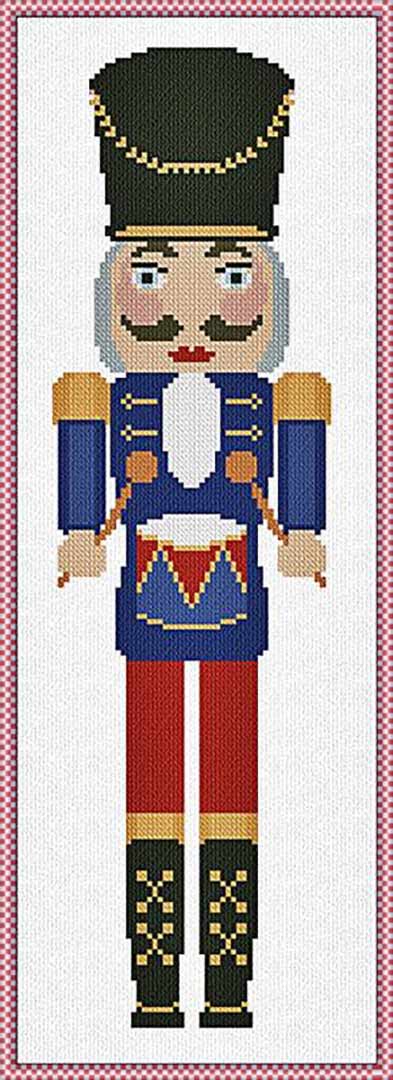 A stitched preview of the counted cross stitch pattern Nutcracker Soldier 1 by Alessandra Adelaide