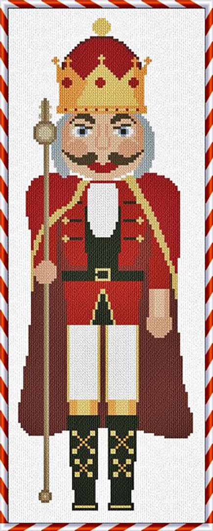 A stitched preview of the counted cross stitch pattern Nutcracker Soldier 3 by Alessandra Adelaide