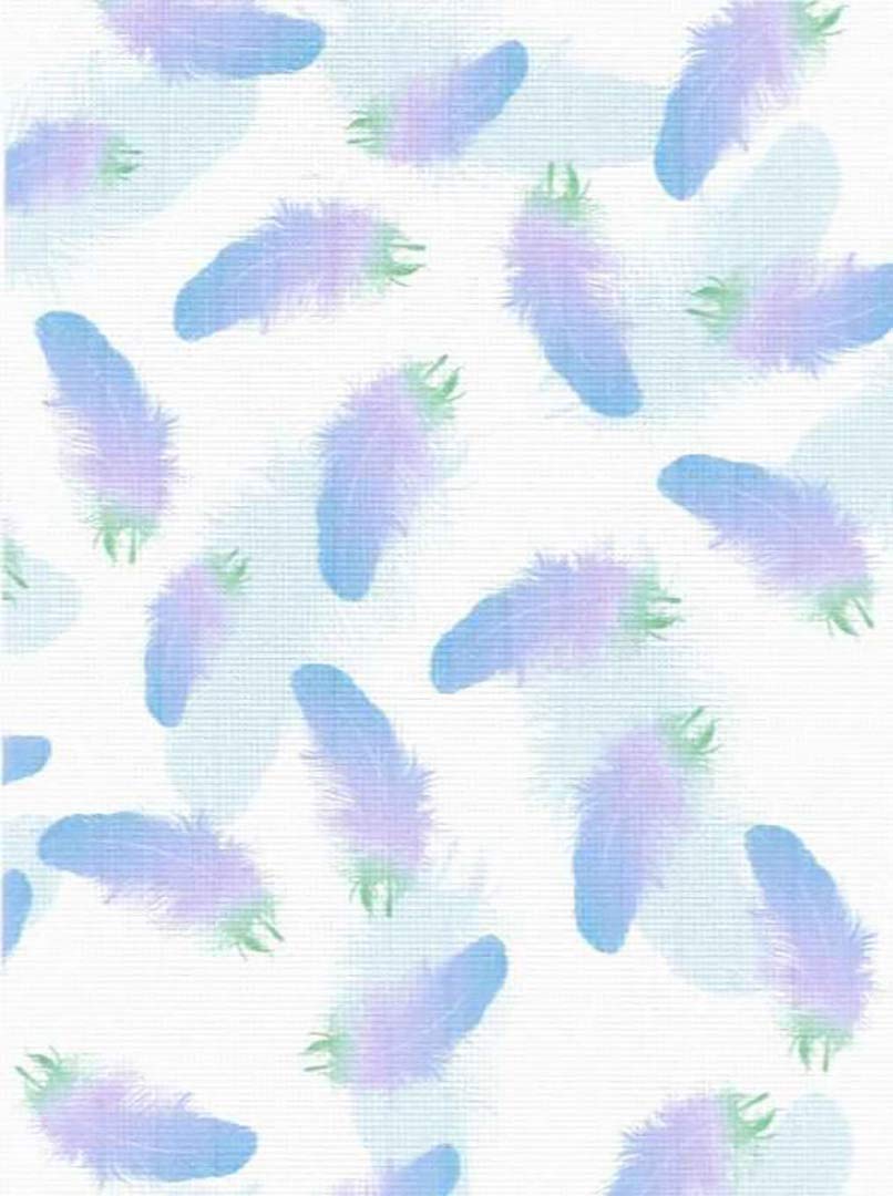 Image of designer printed 18ct Aida fabric - Pastel Feathers