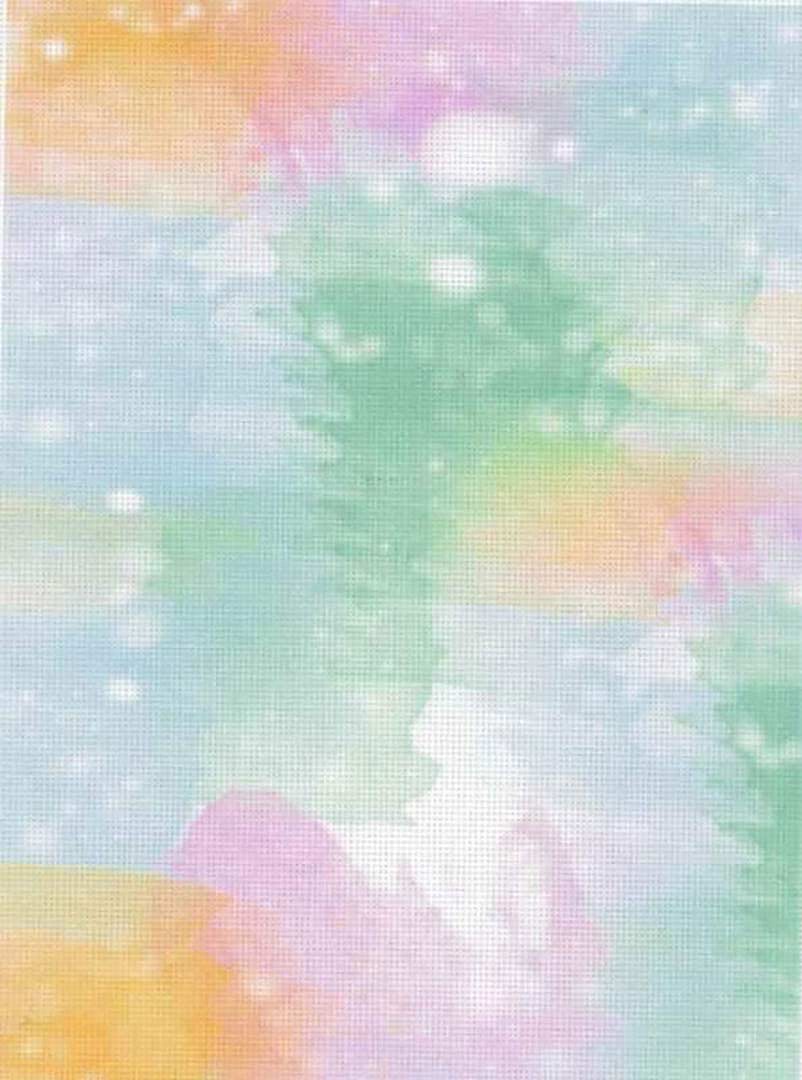 Image of Designer Printed 14ct Aida Cloth - Pastel Rainbow