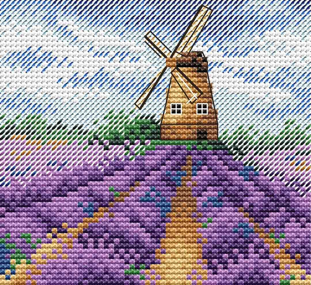 Stitched preview of Provence Charm Counted Cross Stitch Kit