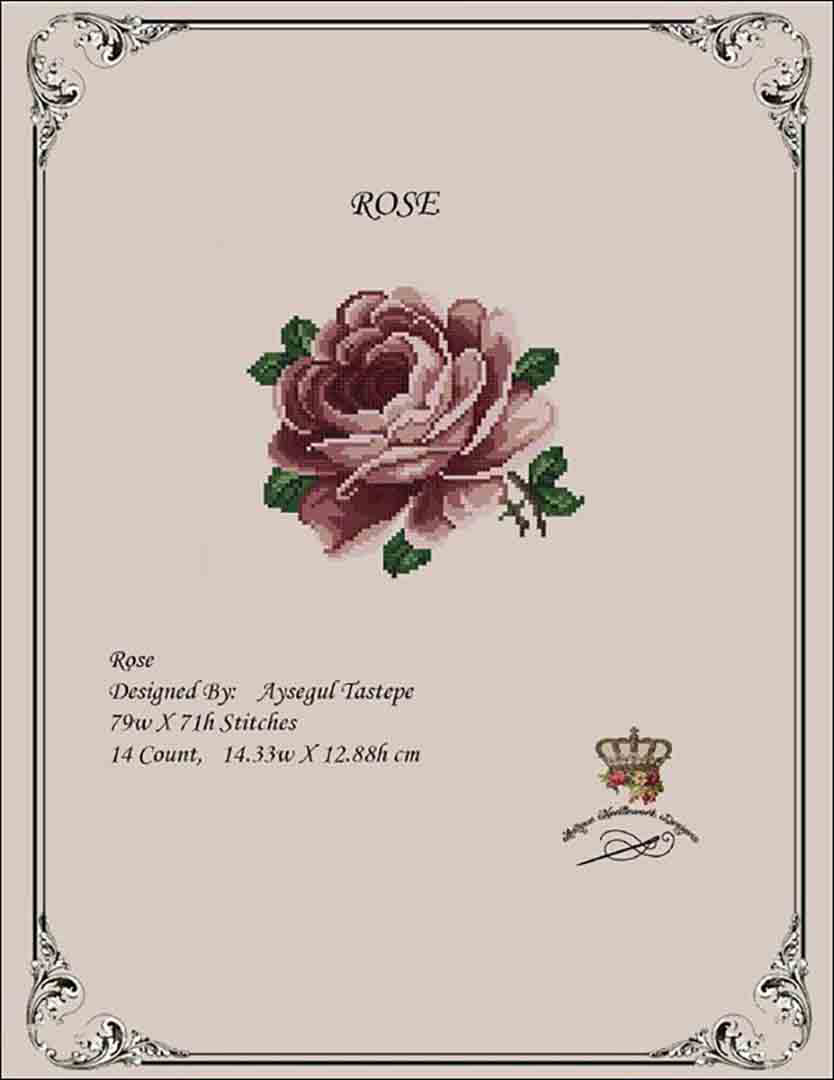 Image of the cover of counted cross stitch pattern Rose-A by Antique Needlework Design
