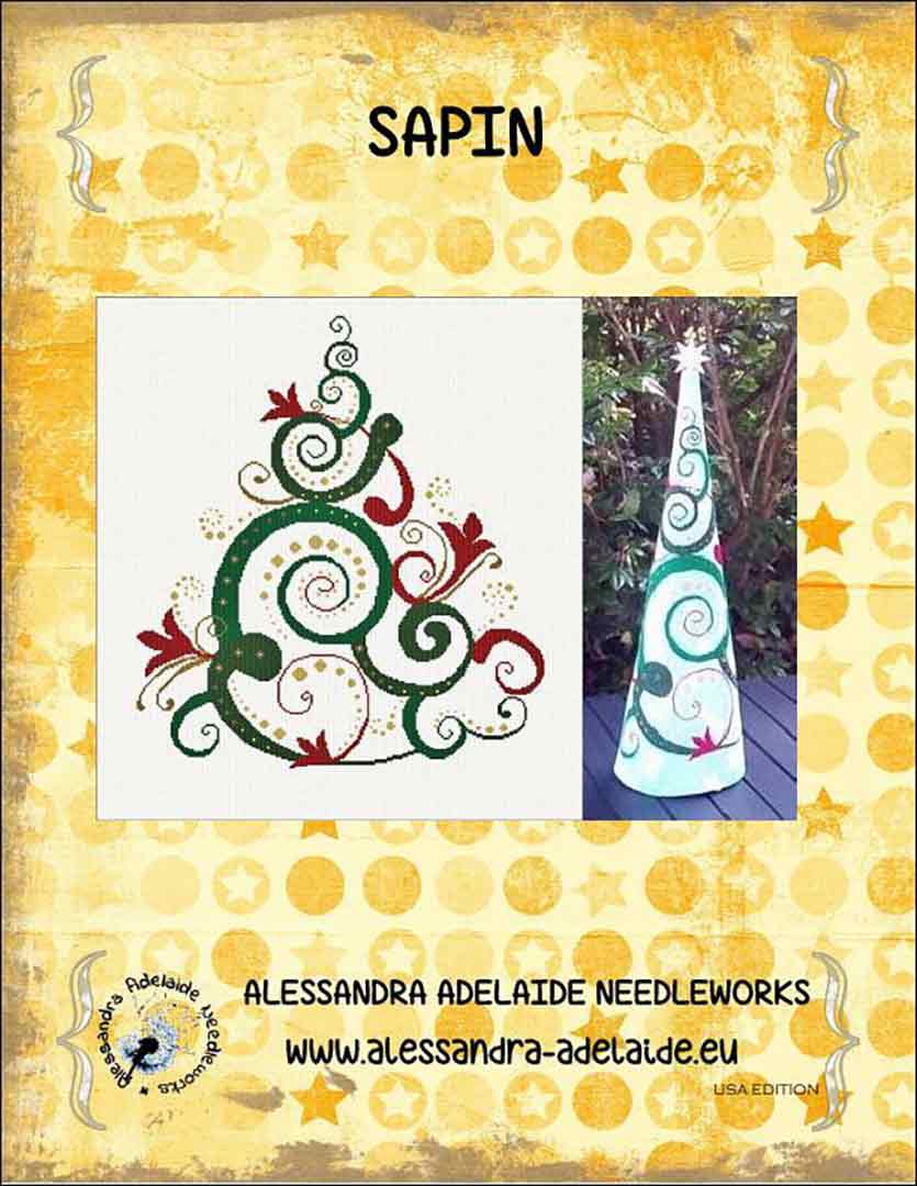 An image of the cover of the counted cross stitch pattern Sapin by Alessandra Adelaide