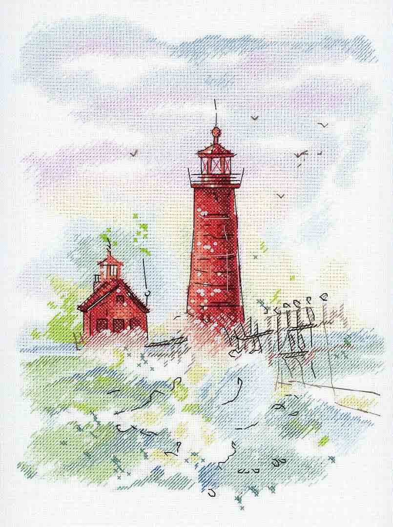 Stitched preview of Sea Harbour Counted Cross Stitch Kit