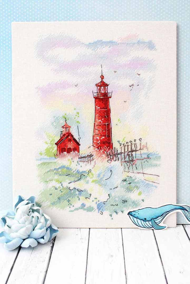 Stitched preview of Sea Harbour Counted Cross Stitch Kit