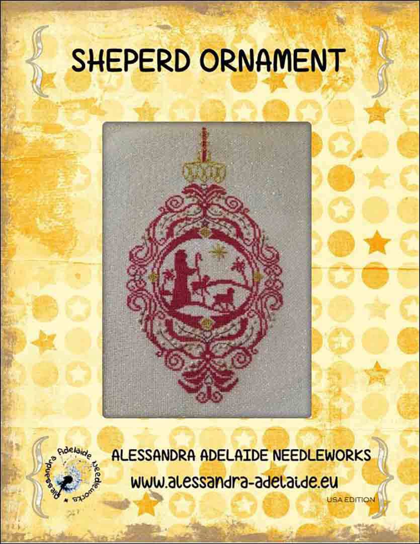 Image of the cover of counted cross stitch pattern Sheperd Ornament by Alessandra Adelaide Needlworks
