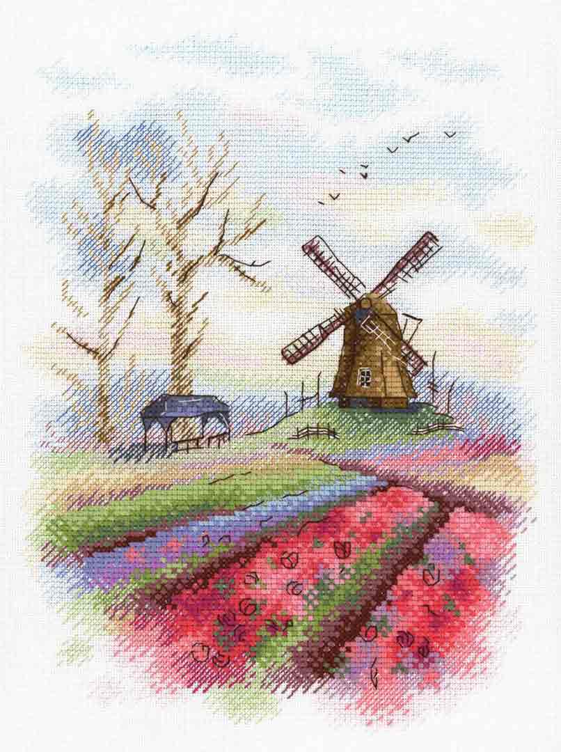 Stitched preview of South Netherlands Counted Cross Stitch Kit