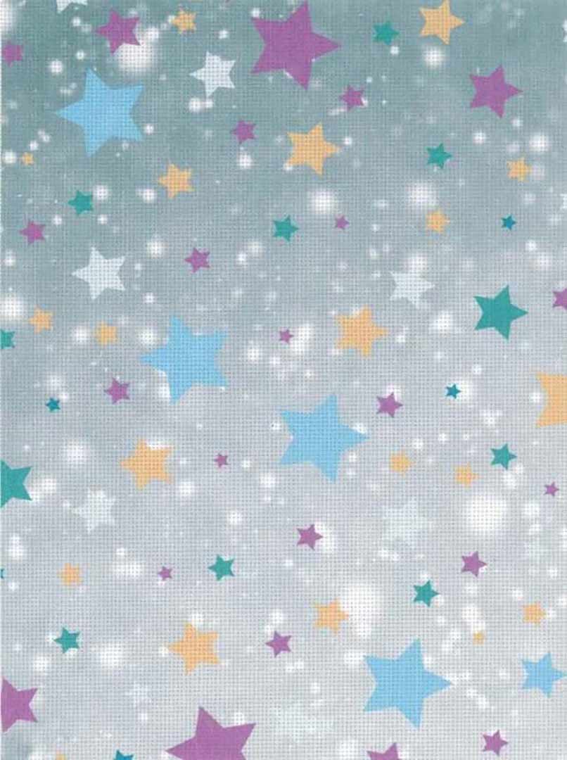 Image of designer printed 18ct Aida fabric - Stars