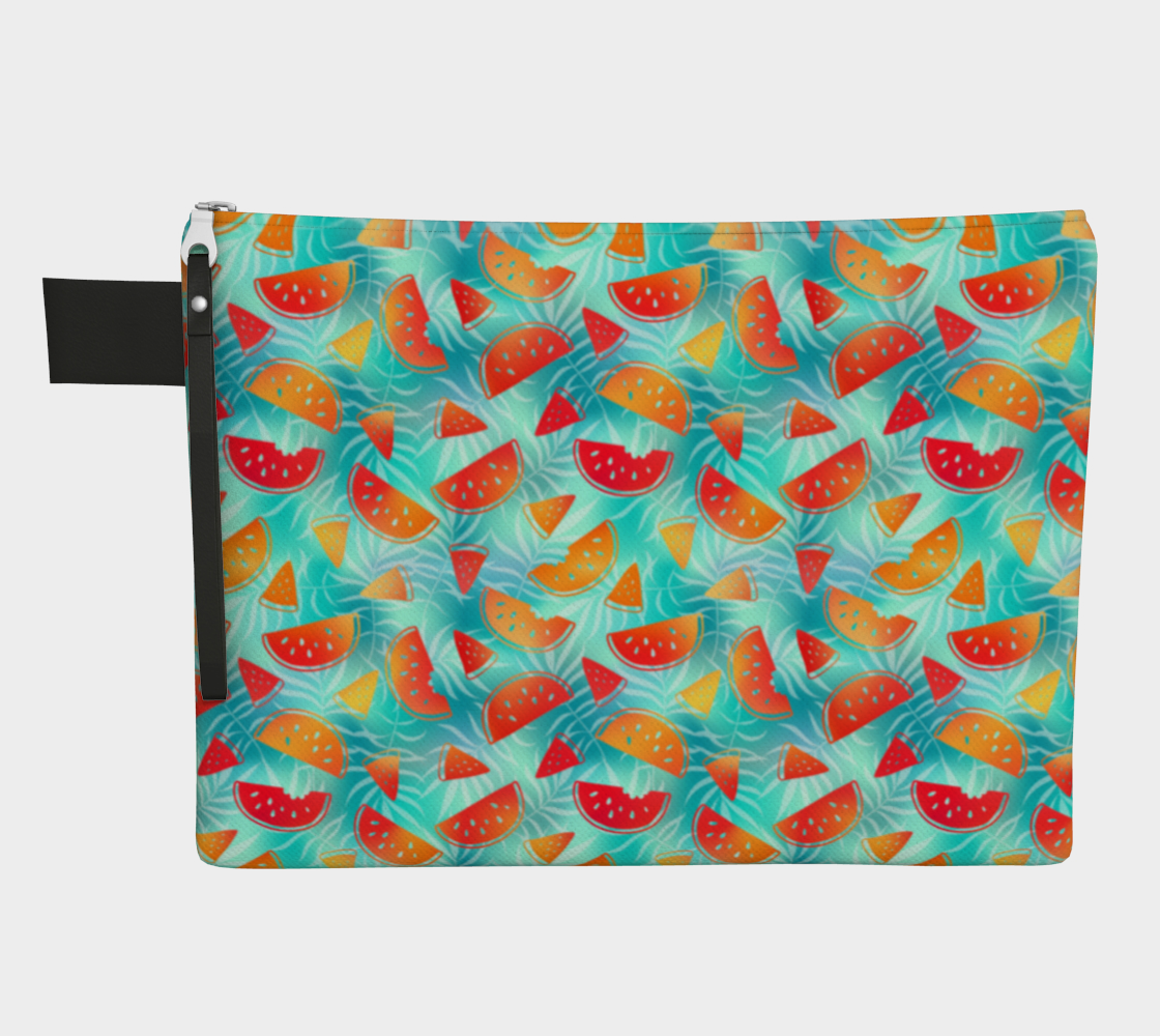 Pouch with watermelon pattern on a white background