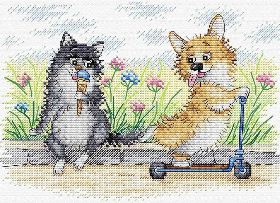 Stitched preview of Sweet Tooth Counted Cross Stitch Kit