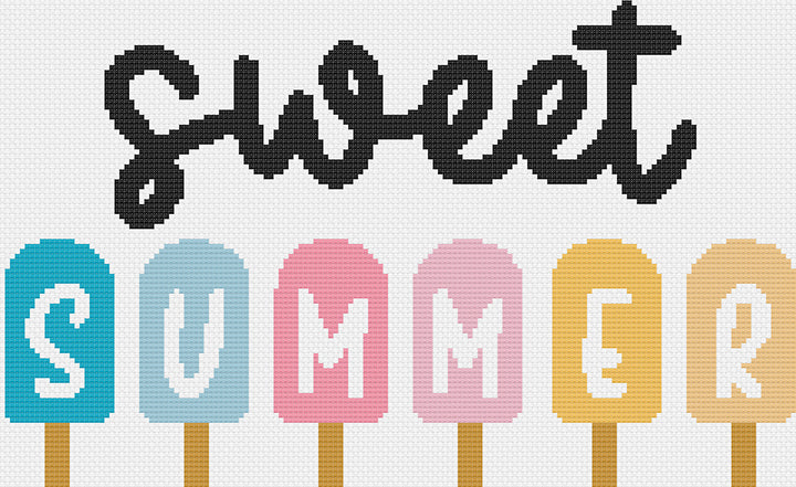 Stitched preview of Sweet Summer Counted Cross Stitch Pattern and Kit
