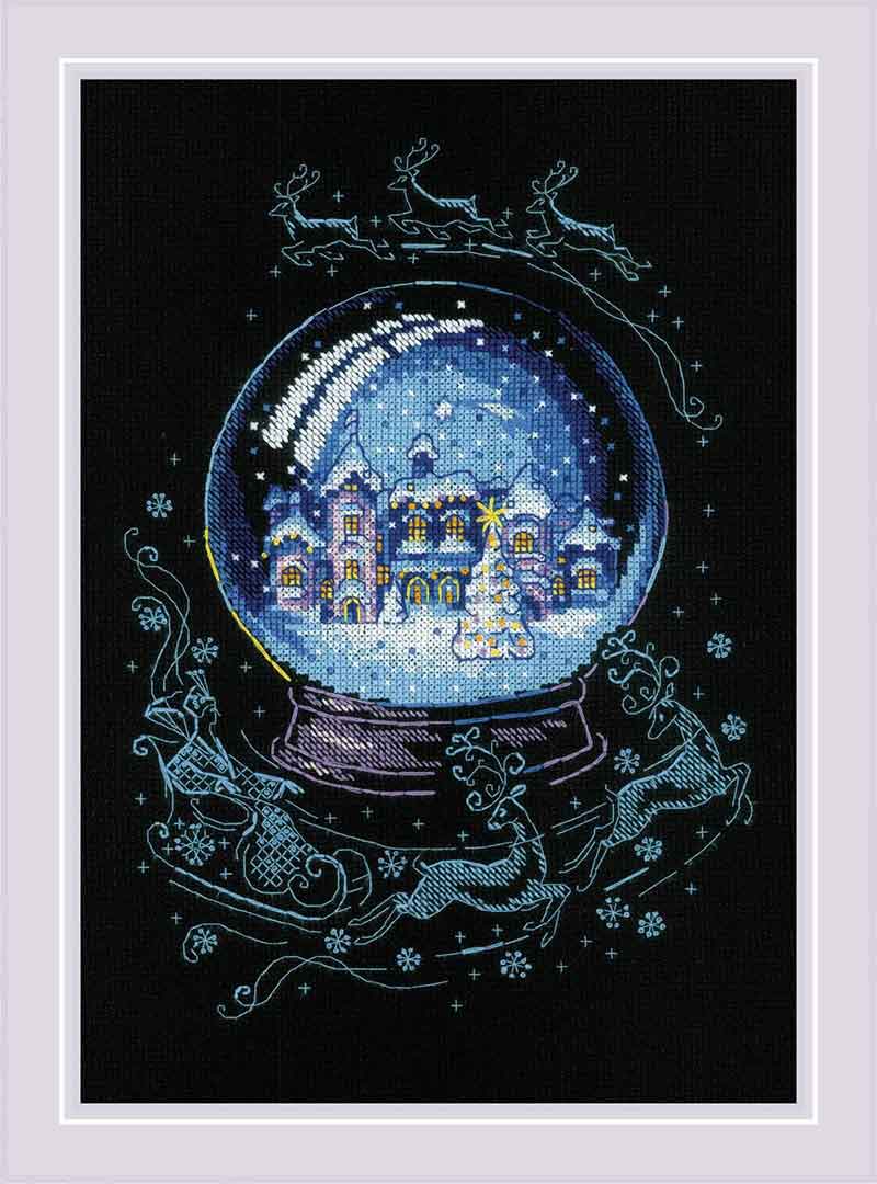 A stitched preview of Winter Fairy Tale Counted Cross Stitch Kit