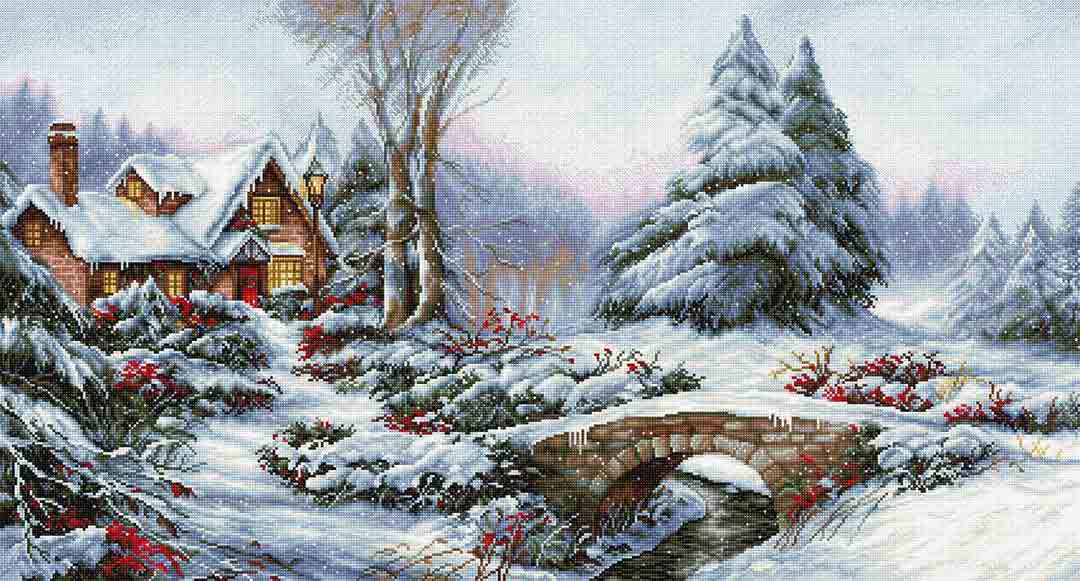 Winter Landscape Counted Cross Stitch Kit