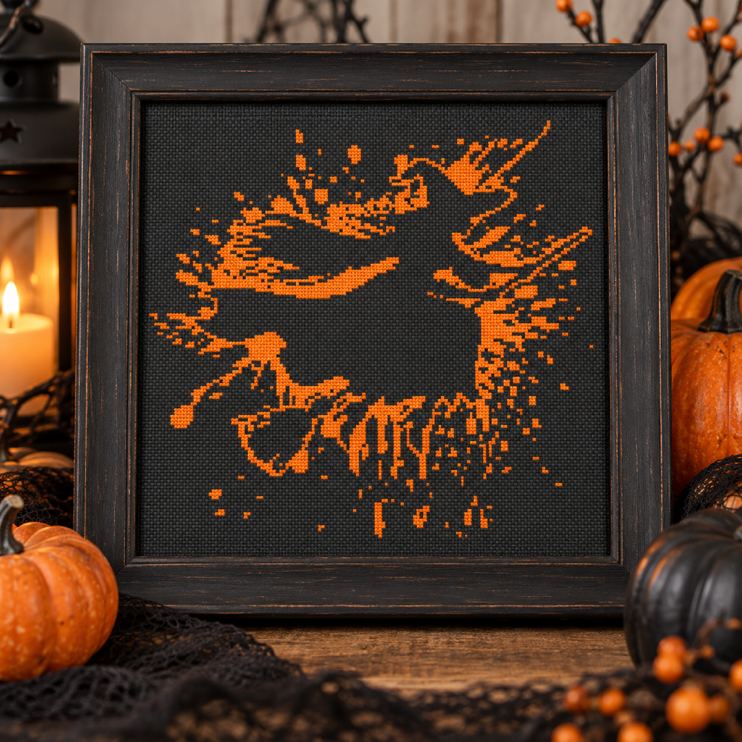 Witch Splash: Counted Cross Stitch Pattern and Kit