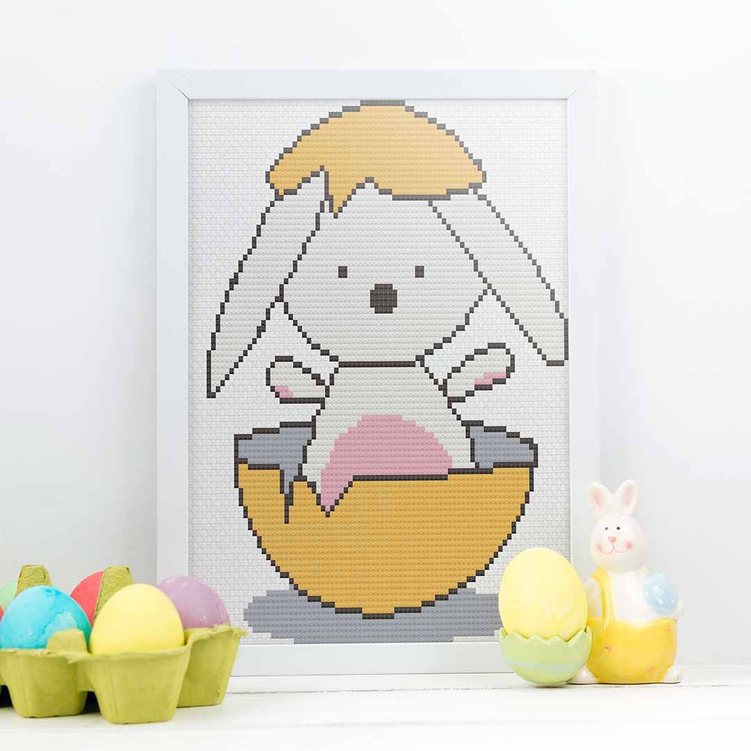 Eggs and Bunnies Set: Counted Cross Stitch Pattern and Kit