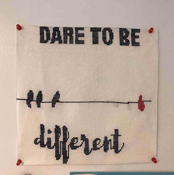Dare To Be Counted Cross Stitch Pattern and Kit stitched by a customer